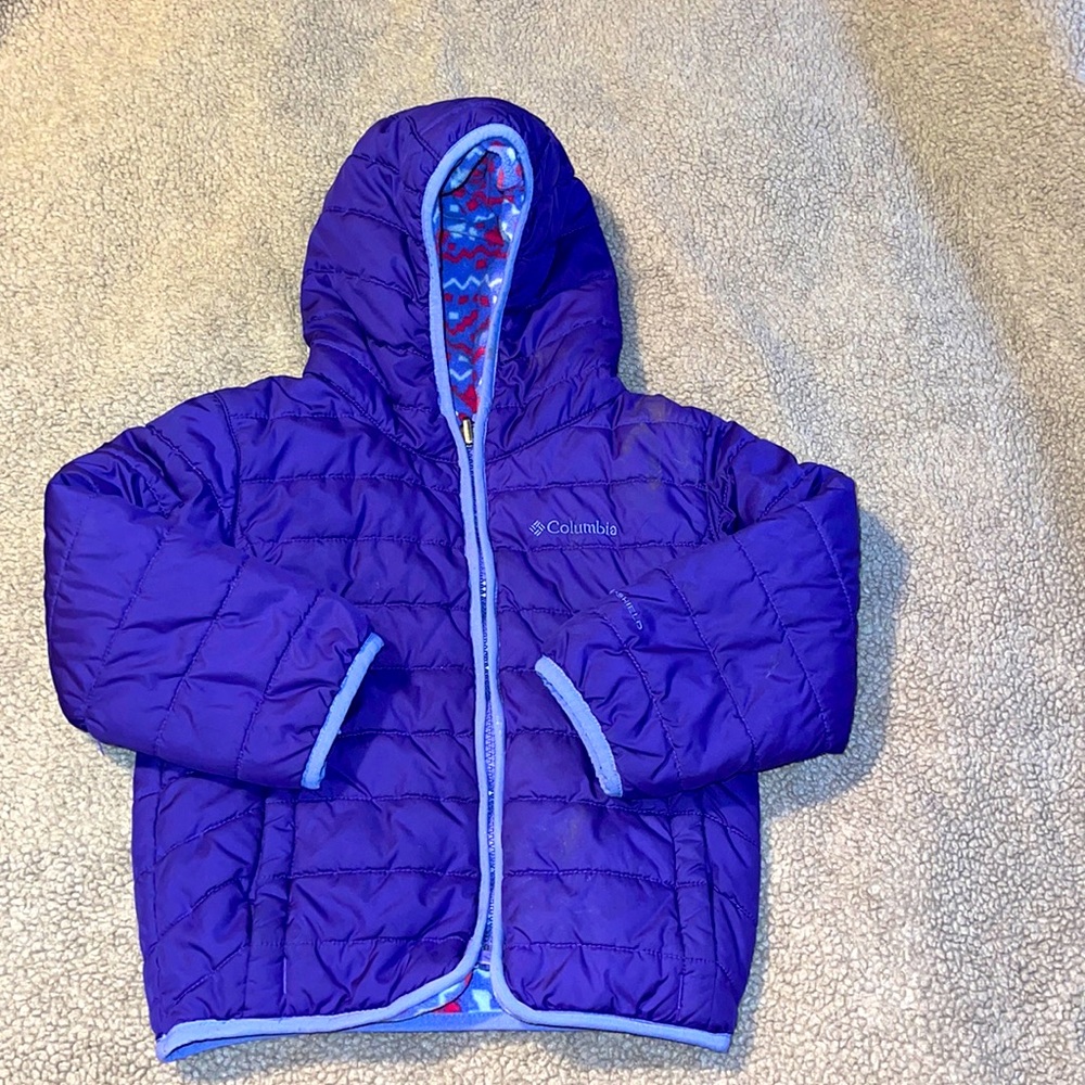 COLUMBIA Girl’s Purple Reversible Snow Jacket $25